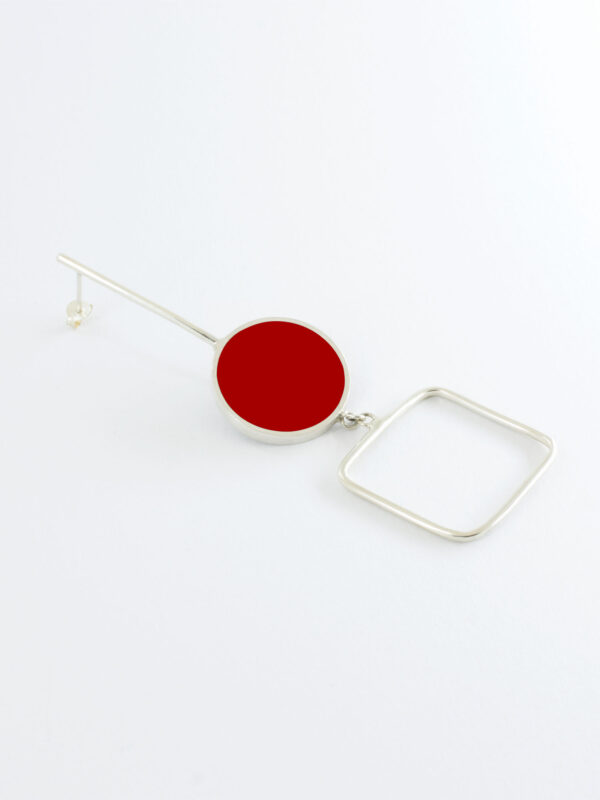 Minimal and bold handcrafted fashion jewelry made from 925 Sterling Silver with geometric chunky colorful shapes