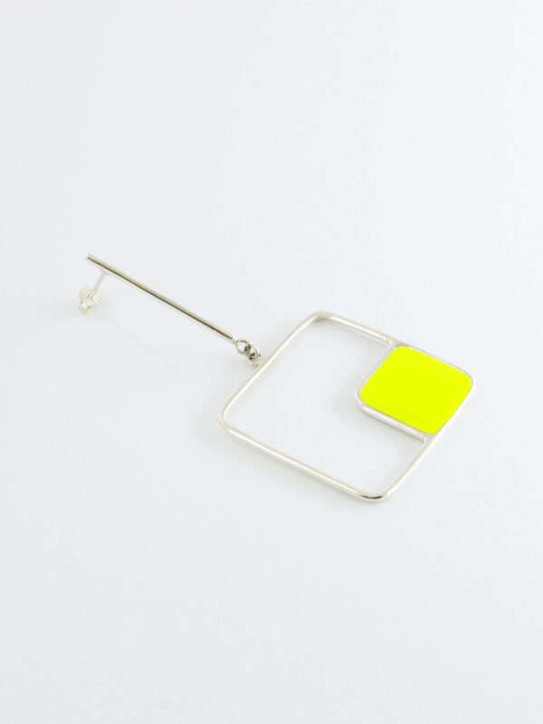 Minimal and bold handcrafted fashion jewelry made from 925 Sterling Silver with geometric chunky colorful shapes