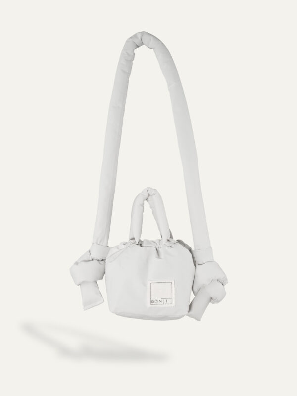 Gonji Dolme small puffer bags in olive and white