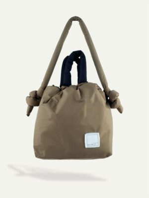 Gonji gumby puffer bags in olive and black