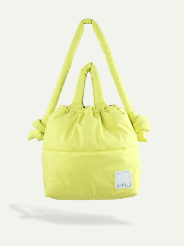 Gonji gumby puffer bags in lemon front