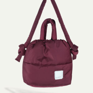 Gonji gumby puffer bags in Burgundy Front