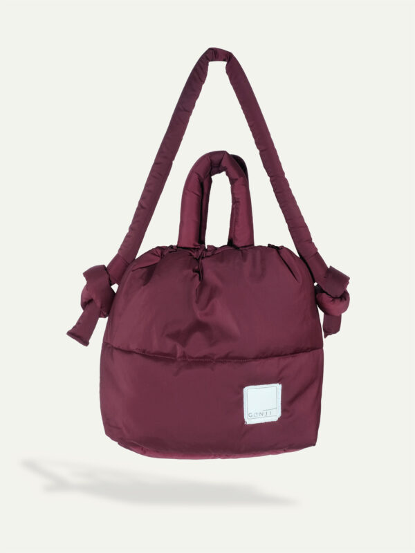 Gonji gumby puffer bags in Burgundy Front